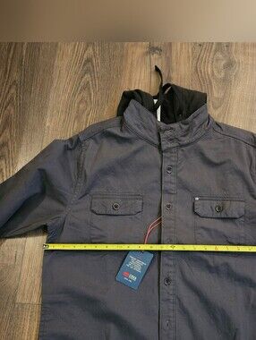 NWT Men's COVA O'Neill Hooded Jacket Charcoal With Heather Gray Lining Large.